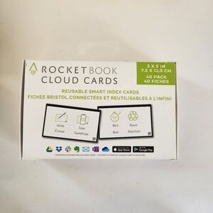 Rocketbook Cloud Cards Eco-Friendly Reusable Index Note Cards 40 pack NEW In Box